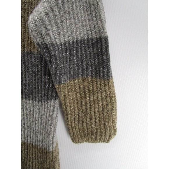 VINTAGE Sweater Dress Medium Peasant Striped Preppy Ann Stevens 90s - Picture 3 of 9